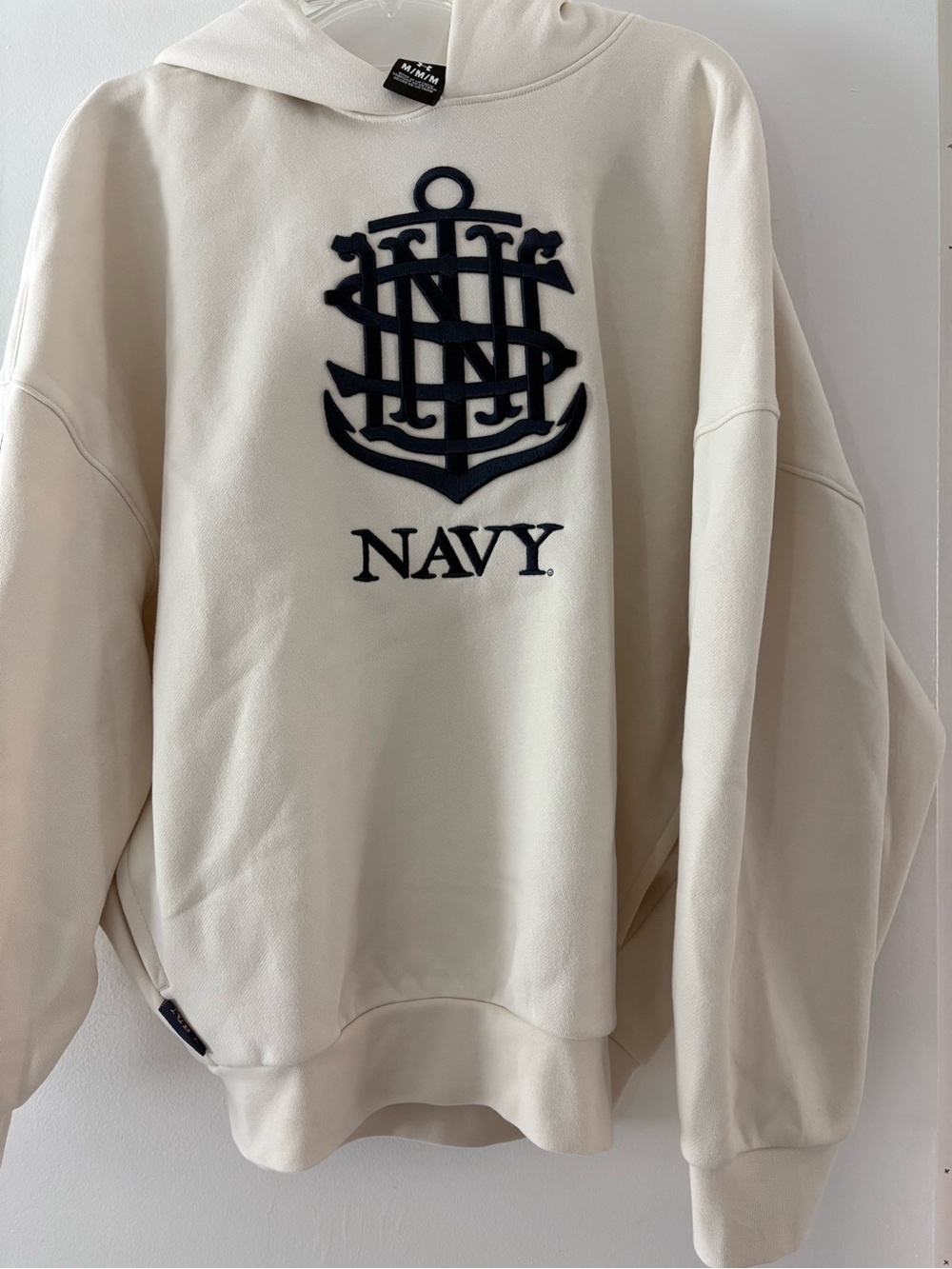 Under Armour Cream Crewneck Sweatshirt with Navy Anchor Crest